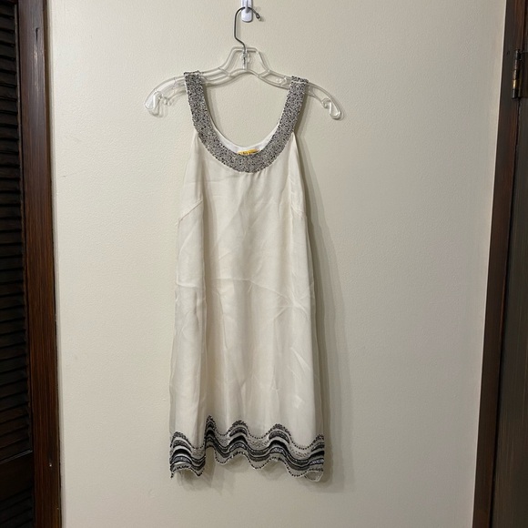 Alice + Olivia Ivory Silk Overlay Dress Beaded (SD2) - Picture 1 of 6